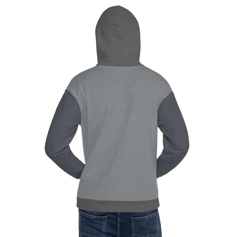 Gray Paneled '6' Unisex Hoodie