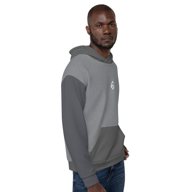 Gray Paneled '6' Unisex Hoodie